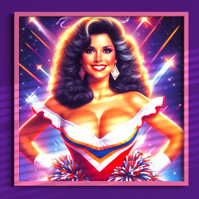 Retrowave Cheerleader Pin-up Poster (Creator Uploaded)