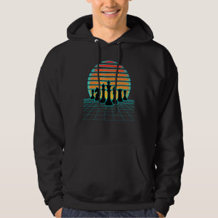 Retrowave Chess Pieces Aesthetic 80s Style Game Sy Hoodie
