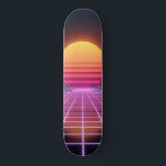 Retrowave Landscape Skateboard<br><div class="desc">Shred the streets with this synthwave mountain grid skateboard deck. Featuring a classic retro sun setting over a stylized geometric landscape. This design perfectly blends 80s nostalgia with a modern, sharp aesthetic. Whether you're hitting the local skatepark or looking for the perfect piece of wall art for your bedroom, this...</div>