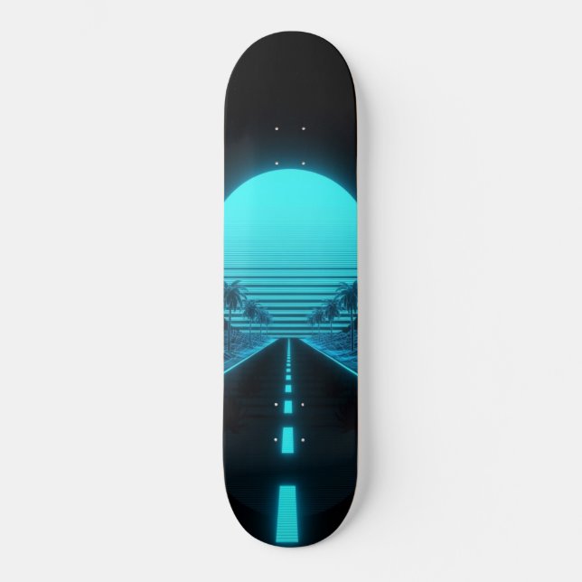 Retrowave Night Drive Skateboard (Front)