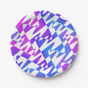 retrowave ripple - gradient twilight on white : paper plate