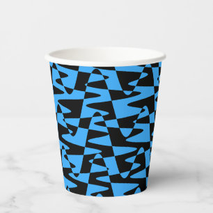 retrowave ripple - turquoise blue : paper cups