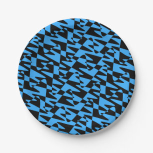 retrowave ripple - turquoise blue : paper plate