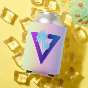 RETROWAVE SYNTHWAVE PALM TREES TRIANGLE CAN COOLER