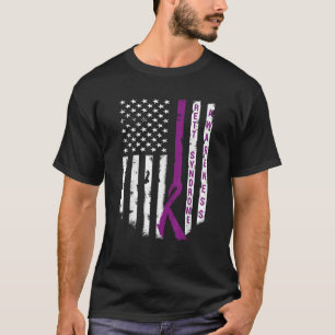 Rett Syndrome Awareness American Flag RTT Support  T-Shirt