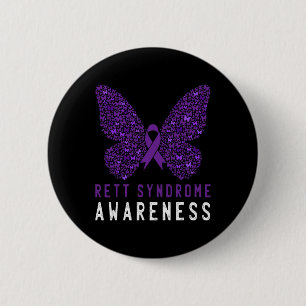 Rett Syndrome Awareness Butterfly Purple Ribbon Su 2 Inch Round Button