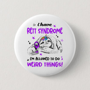 Rett Syndrome Awareness Month Ribbon Gifts 2 Inch Round Button
