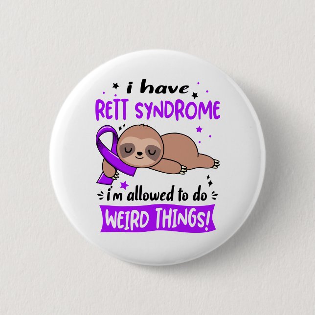 Rett Syndrome Awareness Month Ribbon Gifts 2 Inch Round Button (Front)