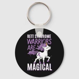 Rett Syndrome Awareness Rtt Warrior Purple Ribbon Keychain