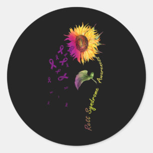 Rett Syndrome Awareness Sunflower Classic Round Sticker