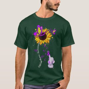 Rett Syndrome Awareness Sunflower Elephant Men Wom T-Shirt
