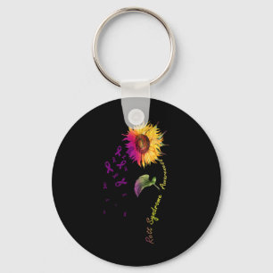Rett Syndrome Awareness Sunflower Keychain