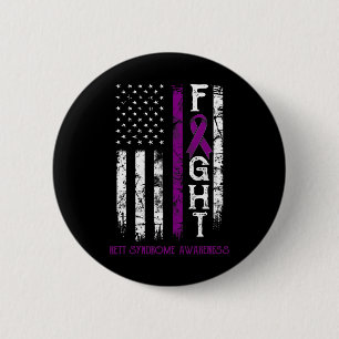 Rett Syndrome Warrior Us Flag Down Syndrome Awaren 2 Inch Round Button