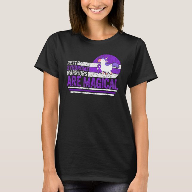 Rett Syndrome Warriors Are Magical Awareness Purpl T-Shirt (Front)