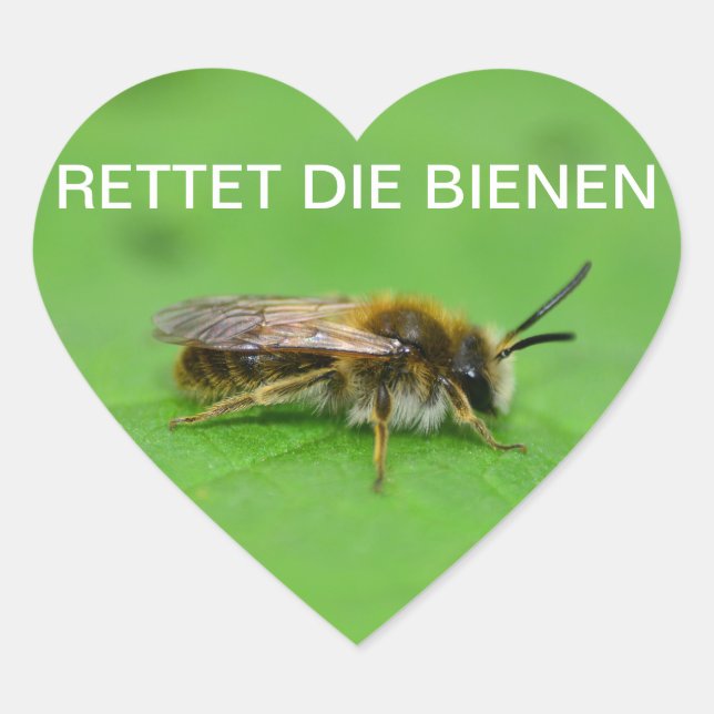 Rettet die Bienen Heart Sticker (Front)