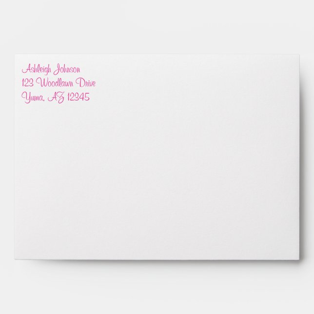 Return Address A7 Envelope for 5"x7" Invitation (Front)