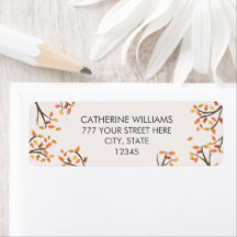 Return Address Autumn Leaves Fall Branches
