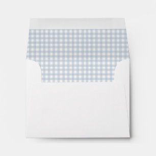 Return Address Blue and white gingham   Envelope