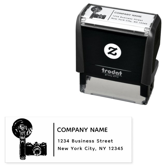 Return Address Business Camera Modern Photographer Self-inking Stamp (In Situ)