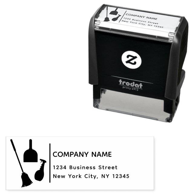 Return Address Business Cleaning Services Maid Self-inking Stamp (In Situ)