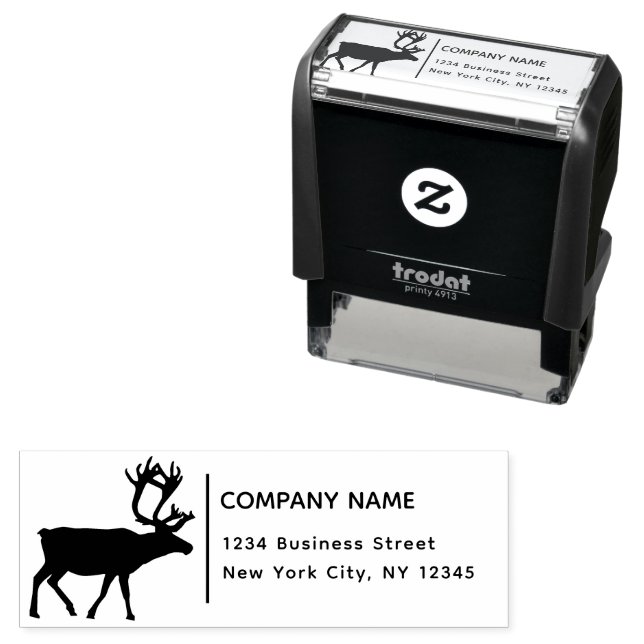 Return Address Business Deer Modern Hunter Self-inking Stamp (In Situ)