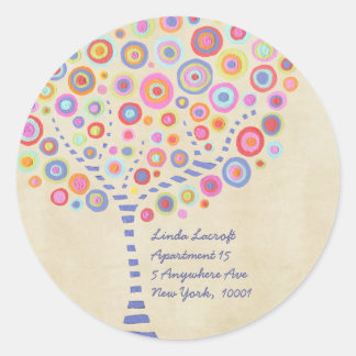 Return Address Candy Retro Tree Label Sticker
