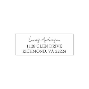 Return Address Casual Minimalist Calligraphy Name Self-inking Stamp