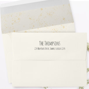 Return Address Champagne Ivory Watercolor Envelope