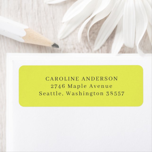 Return Address Chartreuse Personalized Elegant (Insitu)