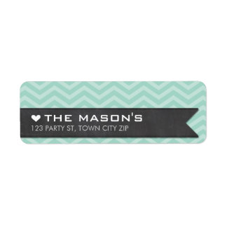 RETURN ADDRESS chevron zigzag mint chalkboard
