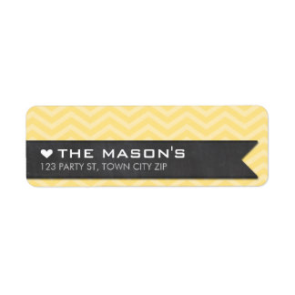 RETURN ADDRESS chevron zigzag yellow chalkboard