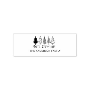 Return Address Christmas Minimalist Script Name Self-inking Stamp