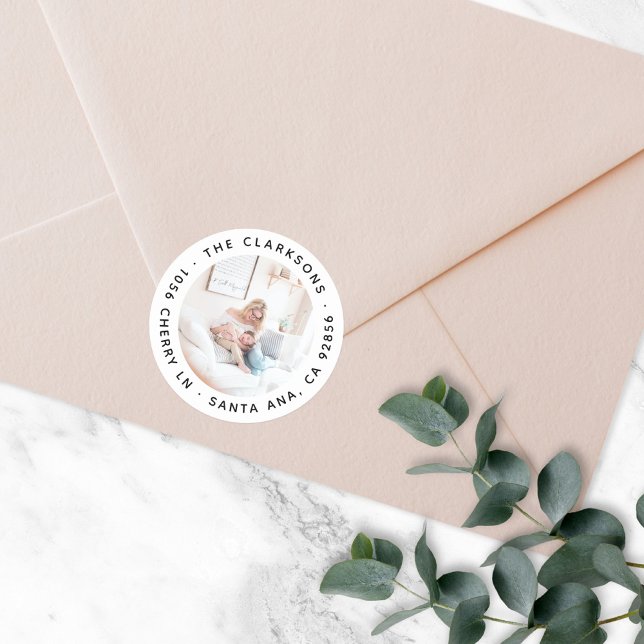 Return Address Classic Round Photo Sticker (Creator Uploaded)