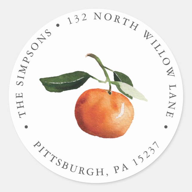 Return Address Classic Round Sticker (Front)