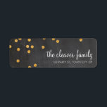 RETURN ADDRESS confetti gold glitter chalkboard<br><div class="desc">[NOTE - the glitter image is a printed picture] A modern, bold design with a super cute confetti pattern. Setup as a template it is easy to customize with your own text - make it yours! Love the design but want to see it altered - different colour - a different...</div>