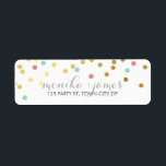 RETURN ADDRESS confetti gold mint coral chalkboard<br><div class="desc">A modern, bold design with a super cute confetti pattern. Setup as a template it is easy to customize with your own text - make it yours! Love the design but want to see it altered - different colour - a different product to complete your branding? No worries - simply...</div>