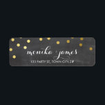 RETURN ADDRESS confetti polka dot gold chalkboard<br><div class="desc">A modern, bold design with a super cute confetti pattern. Setup as a template it is easy to customize with your own text - make it yours! Love the design but want to see it altered - different colour - a different product to complete your branding? No worries - simply...</div>