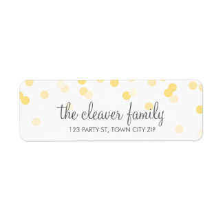 RETURN ADDRESS confetti polka dot pale yellow grey