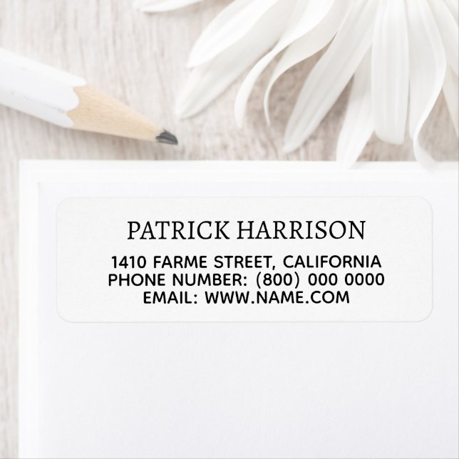 Return Address Contact Information on white (Insitu)