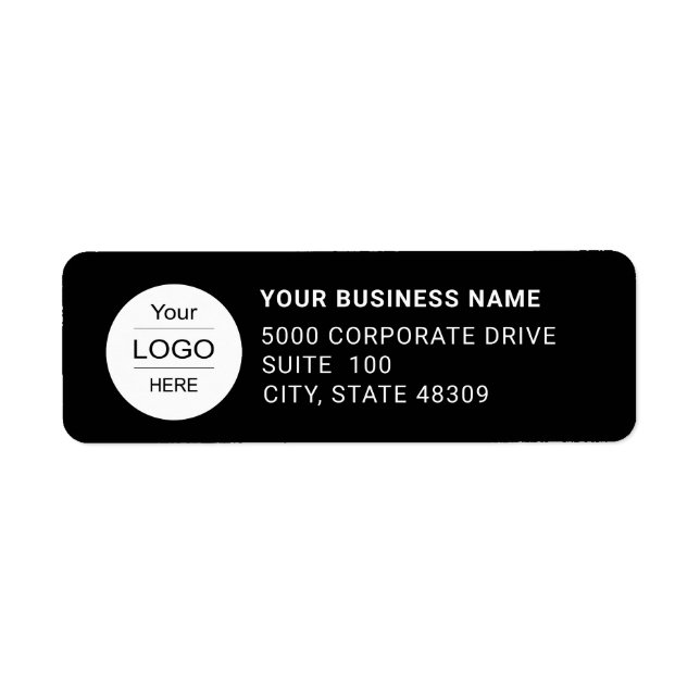 Return Address Custom Logo Black and White (Front)