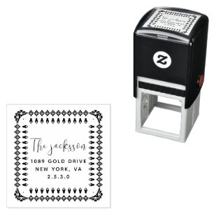 Return Address Custom Script Family Name Self-inking Stamp