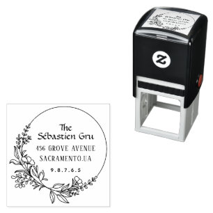 Return Address Custom Script Family Self-inking Stamp