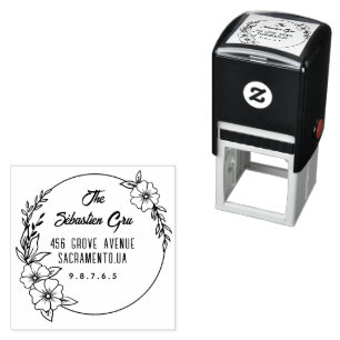 Return Address Custom Script Family Self-inking Stamp