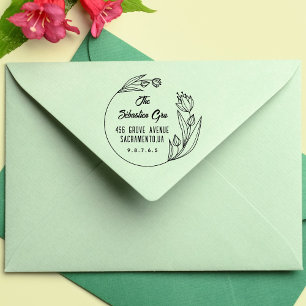 Return Address Custom Script Family Self-inking Stamp