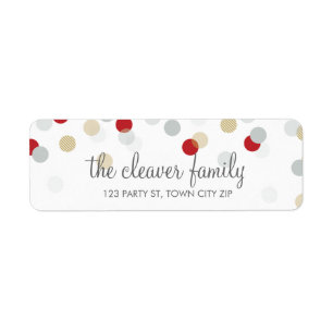 RETURN ADDRESS cute confetti polka dot colourful