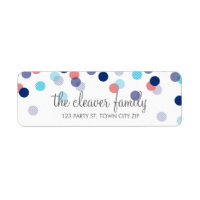 RETURN ADDRESS cute confetti polka dot colourful