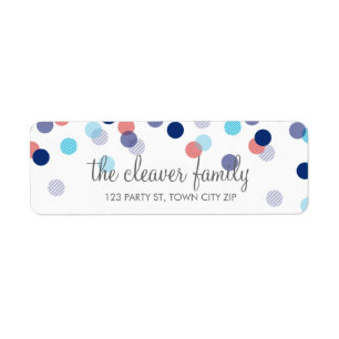 RETURN ADDRESS cute confetti polka dot colourful