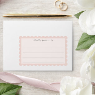 RETURN ADDRESS cute scallop edge blush pink edge Envelope
