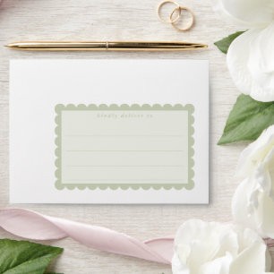 RETURN ADDRESS cute scallop edge sage green edge Envelope