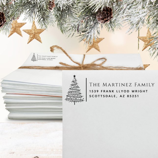 Return Address Elegant Family Christmas Customized Self-inking Stamp (Creator Uploaded)